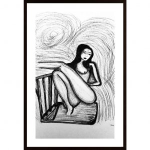 Naked Girl On A Sofa Poster